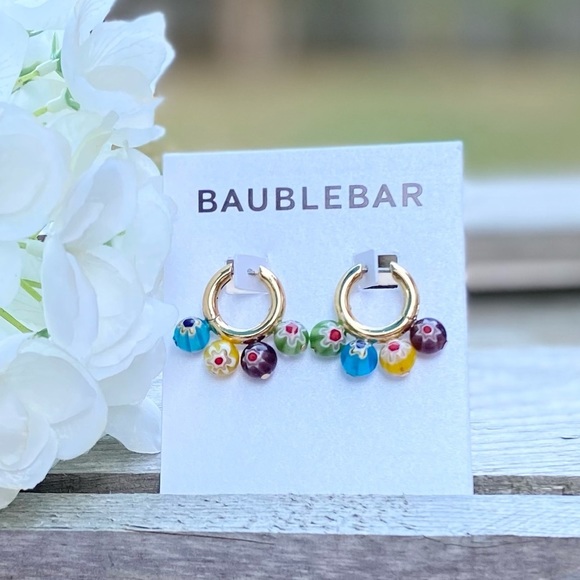 NWT BAUBLEBAR MULTICOLOR BEADED HUGGIE EARRINGS - Picture 5 of 10